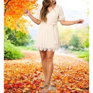 Beautiful pleated detailed mini dress S M L
